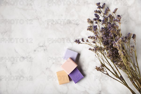 Colorful soaps bouquet lavender