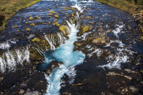 Bruarfoss waterfall in summer