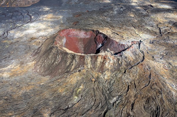 Fagradalsfjall volcano and cooled lava