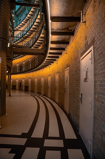 Historic interior architecture with the cells of the Koepelgevangenis