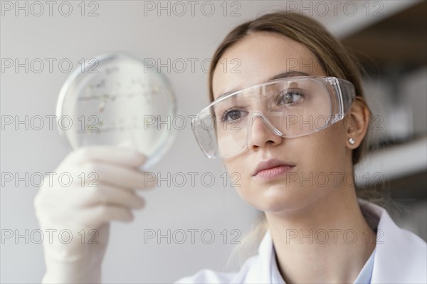 Close up scientist with goggles