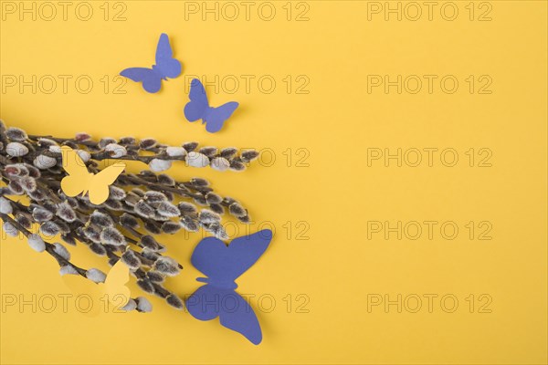 Willow branches with paper butterflies table