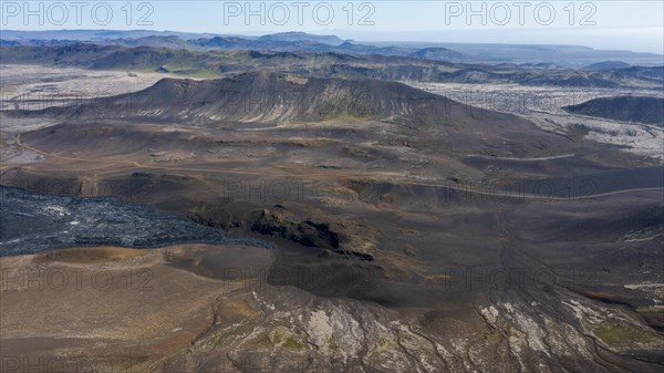 Fagradalsfjall volcano and cooled lava