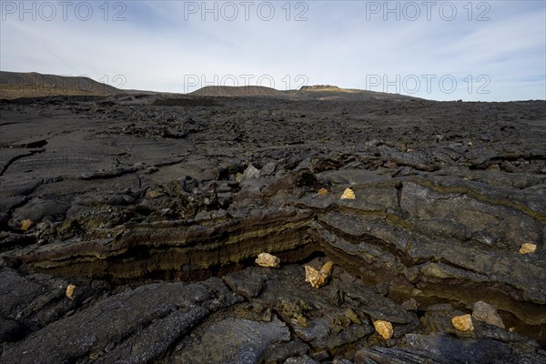 Fagradalsfjall volcano and cooled lava