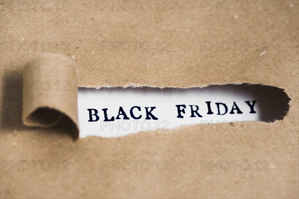 Black friday inscription craft paper