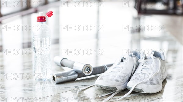 Sneakers dumbbells gym