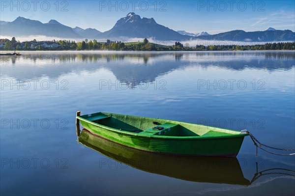 Green rowing boat