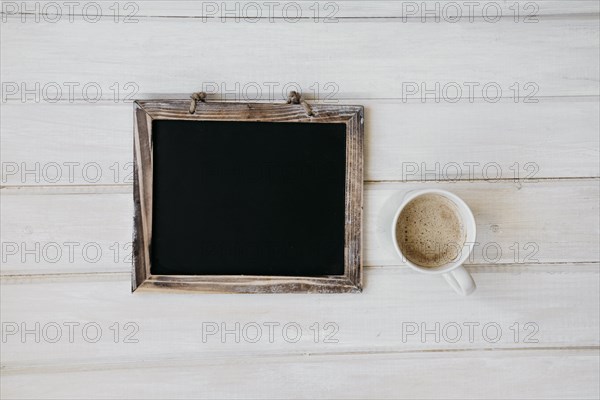 Composition with blackboard coffee mug