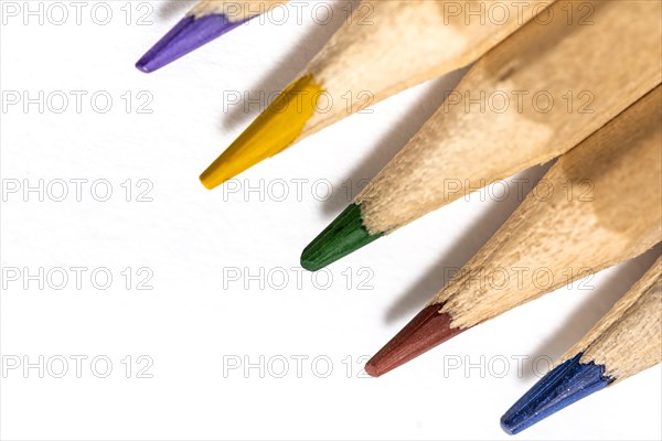 Close up view colorful pencils concept