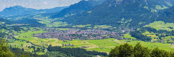 Mountain panorama from southwest on Oberstdorf