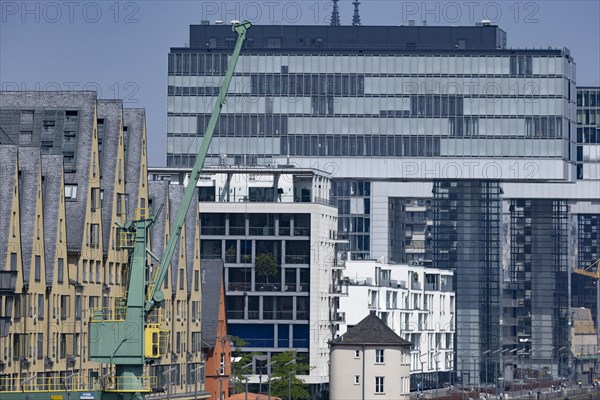 Cologne Rheinauhafen with so-called Siebengebirge