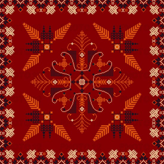 Traditional Latvian embroidery seamless pattern