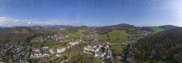 Drone shot of Neuhaus Castle