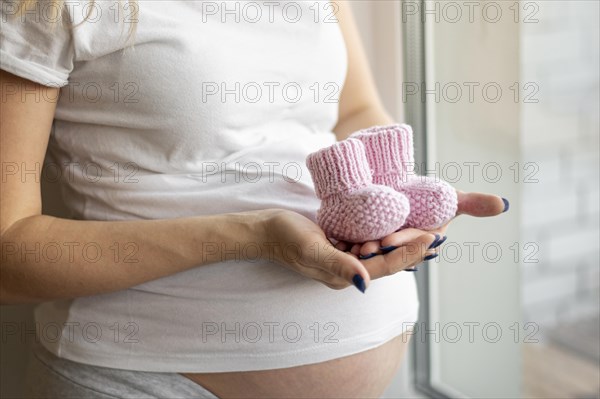 Front view baby pink shoes