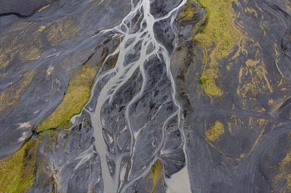 Glacial river from above