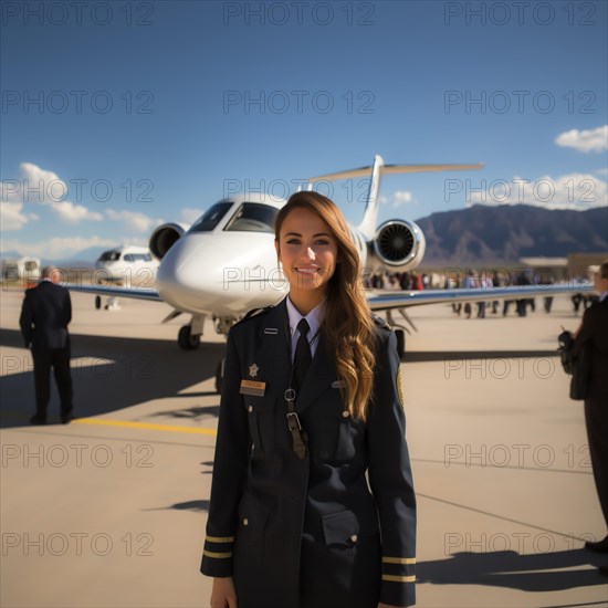 Proud pilots stand in front of their aircraft