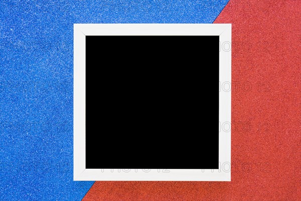 White border frame dual blue red background