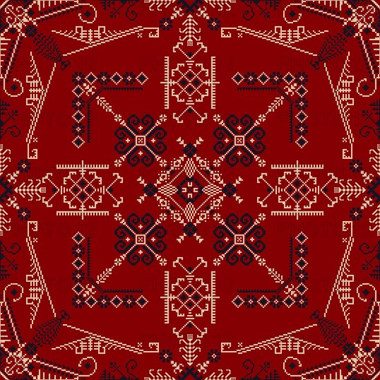 Traditional Latvian embroidery seamless pattern