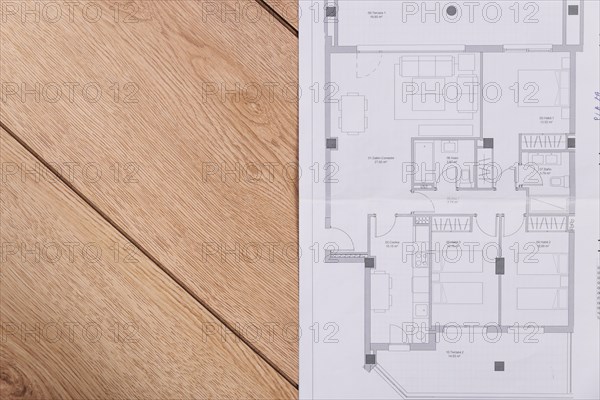 Construction plan wooden floor