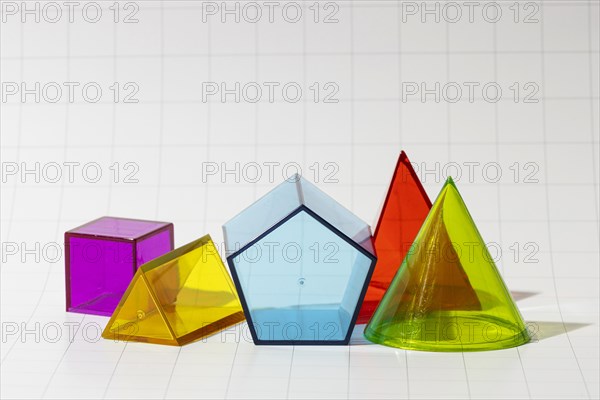 Front view colorful geometric forms