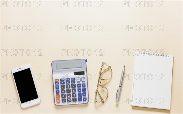 Calculator with smartphone table