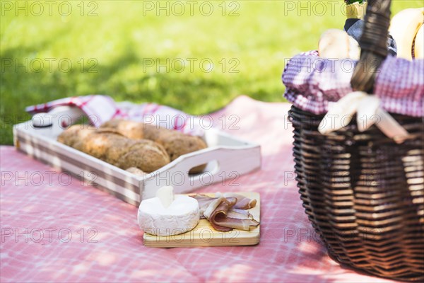 Picnic breakfast table cloth grass