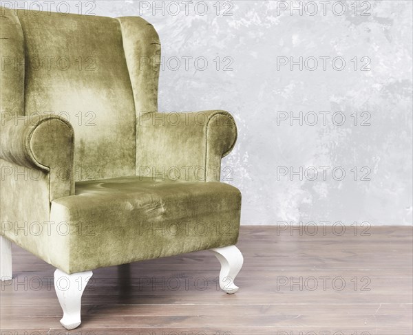 Close up comfortable armchair