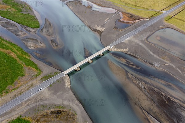 Bridge over glacier river