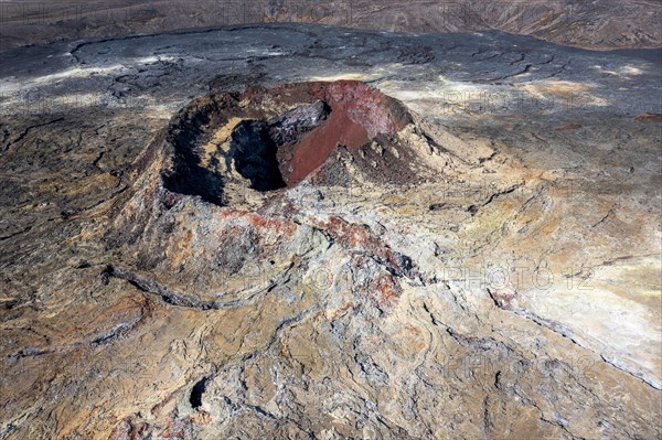 Fagradalsfjall volcano and cooled lava