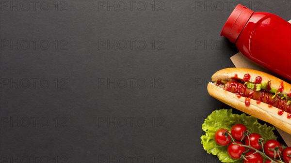 Street food with black copy space background