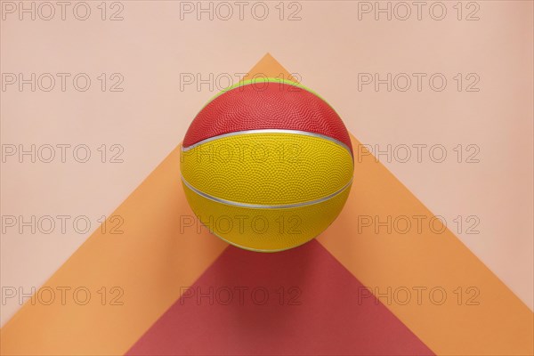 Top view colorful basketball