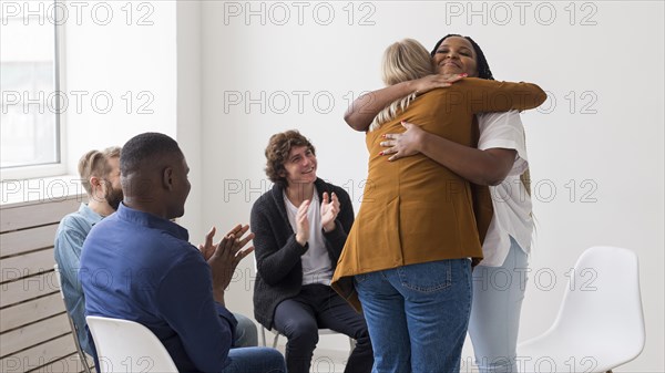 Women hugging