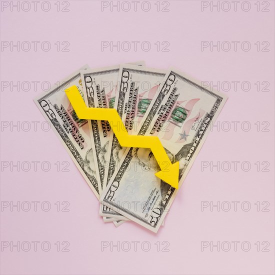 Money with arrow top