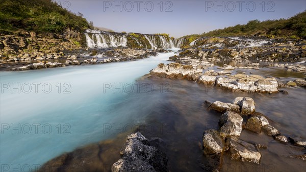 Bruarfoss waterfall in summer