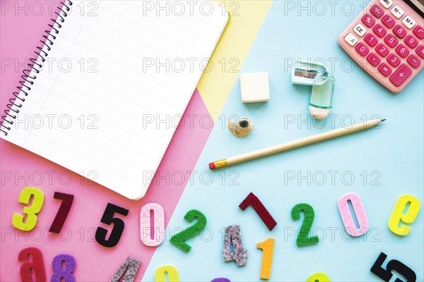 Numbers near stationery calculator