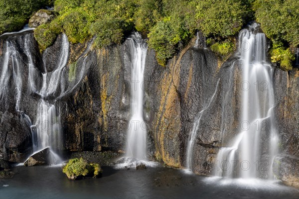 Hraunfossar Waterfalls with Hvita River