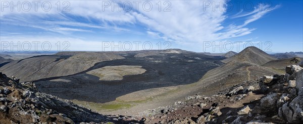 Fagradalsfjall volcano and cooled lava