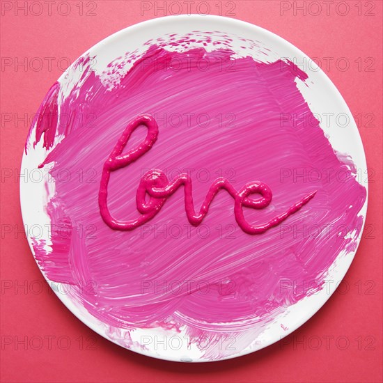 Word love made with paint