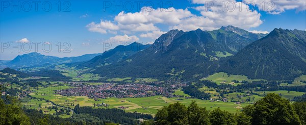 Mountain panorama from southwest on Oberstdorf