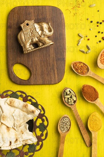 Top view indian spices small elephant