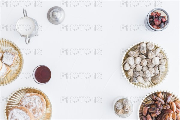 Assortment sweets tea cup