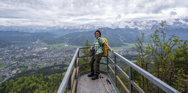 Mountaineer on a viewing platform