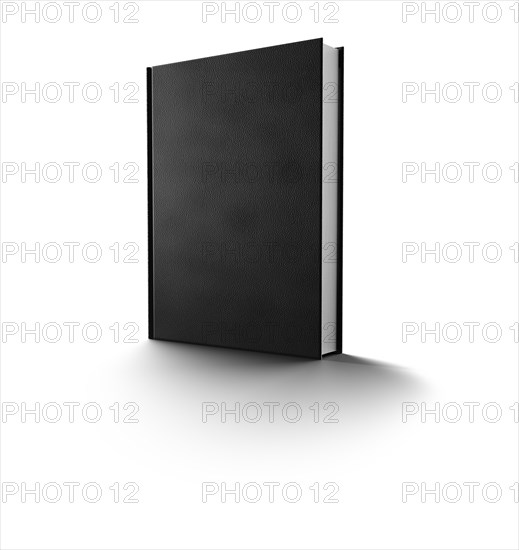 Blank mockup black book cover isolated on a white background