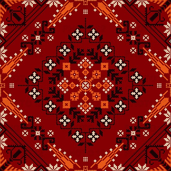 Traditional Latvian embroidery seamless pattern