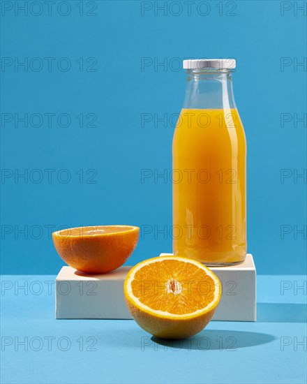 Orange juice fruit arrangement