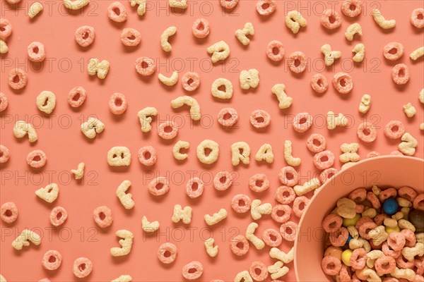 Edible letters alphabet bowl orange background