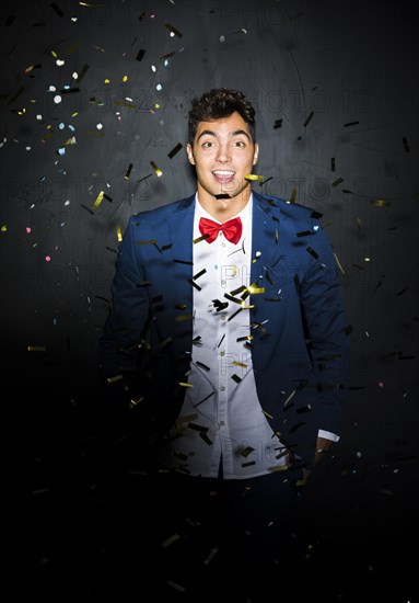 Handsome guy evening jacket confetti