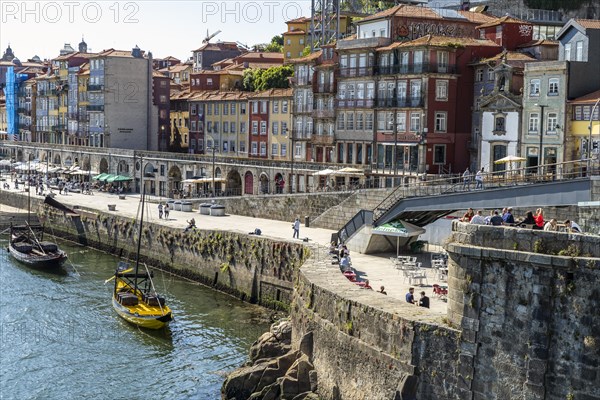 Douro Promenade Cais de Ribeira in the Old Town of Porto