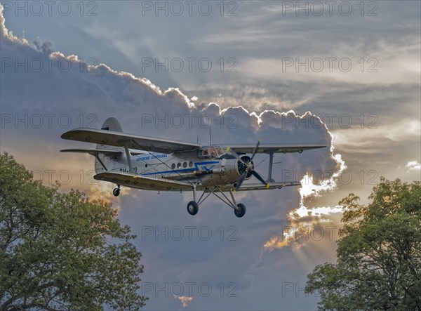 Antonov An-2 world's largest biplane Lufthansa on approach Rinteln Germany