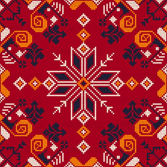 Traditional Latvian embroidery seamless pattern